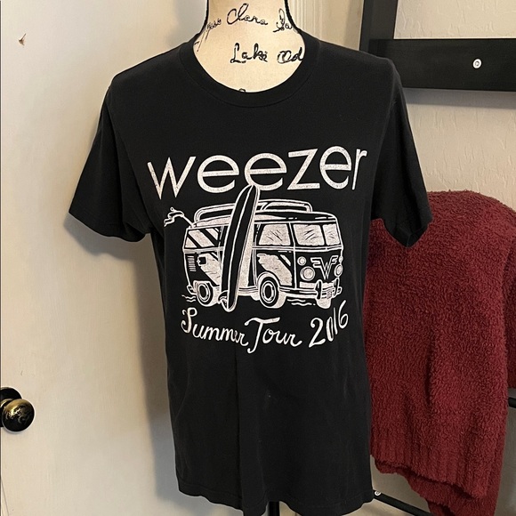 Weezer Band Music Black Summer Tour 2016 Graphic Pullover T-Shirt Concert - Picture 1 of 9